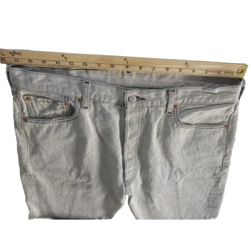 Vintage LEVI'S 501 XX Men's 38x32 Denim Jeans Straight Light Gray 80s 90s - Picture 14 of 16
